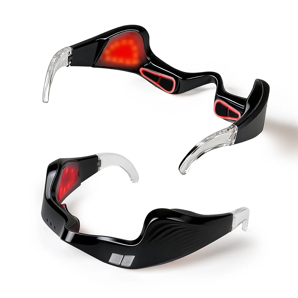 Red Light Eye Massager | Under-Eye Glasses with Pulse & 10-Min Timer