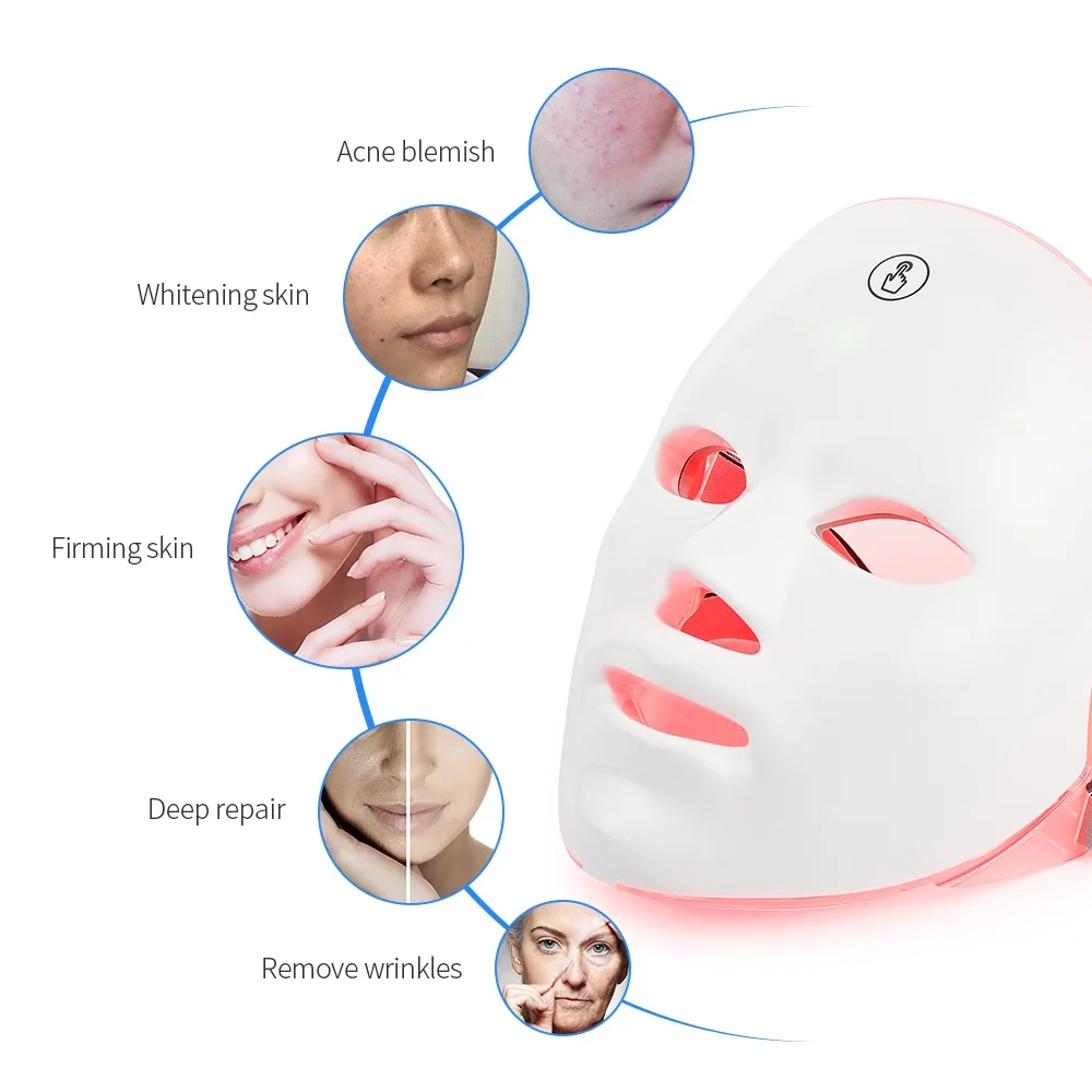 LED Face Mask | 7-Color Cordless Rechargeable Light Therapy Mask