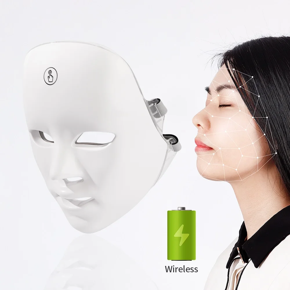 LED Face Mask | 7-Color Cordless Rechargeable Light Therapy Mask