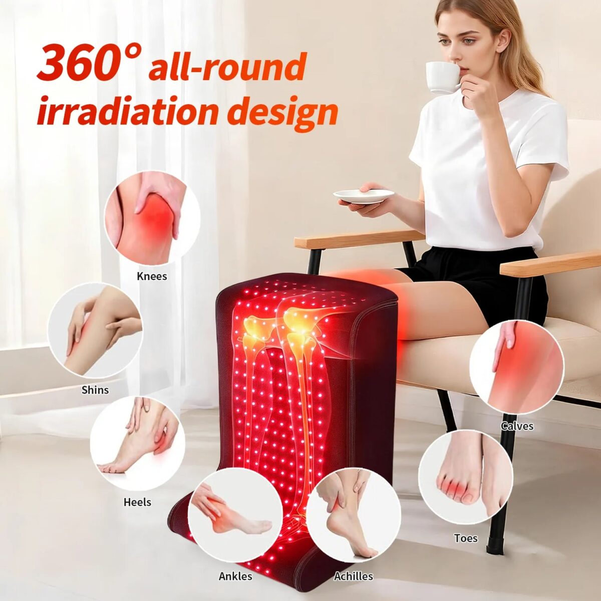 Red Light Therapy Device | Foot and Leg 470 LEDs 650nm 850nm