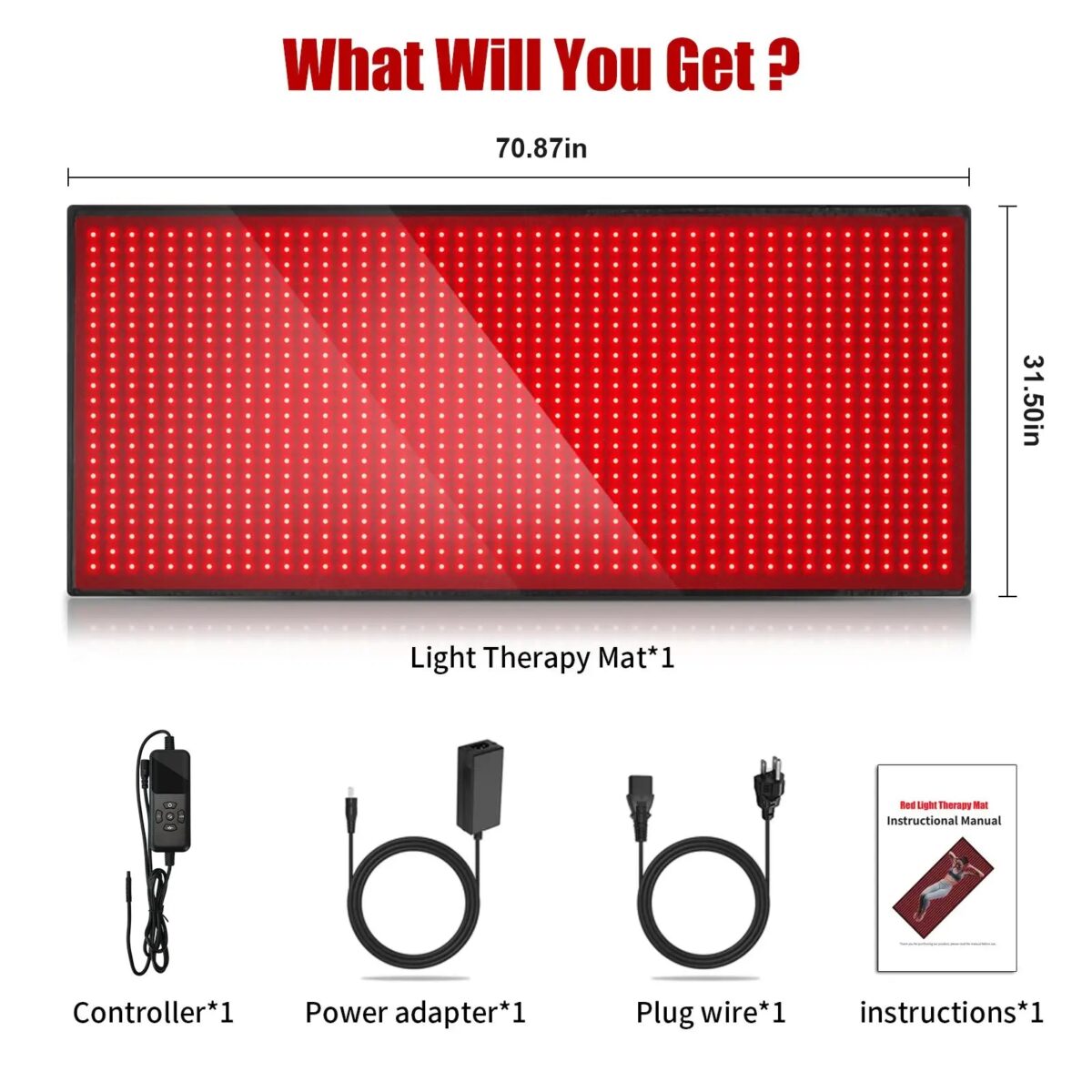 Full-Body Red Light Therapy Mat | 1280 LEDs 650nm 850nm